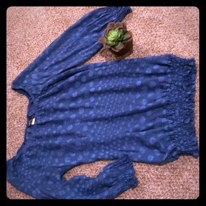 Blue bubble sheer shirt